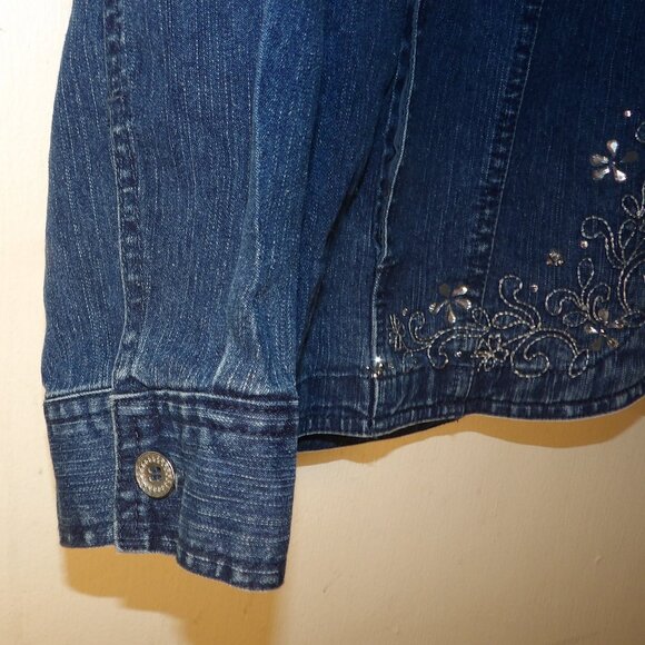Alfred Dunner Embellished Jeans Jacket Sz 18W - Picture 4 of 6